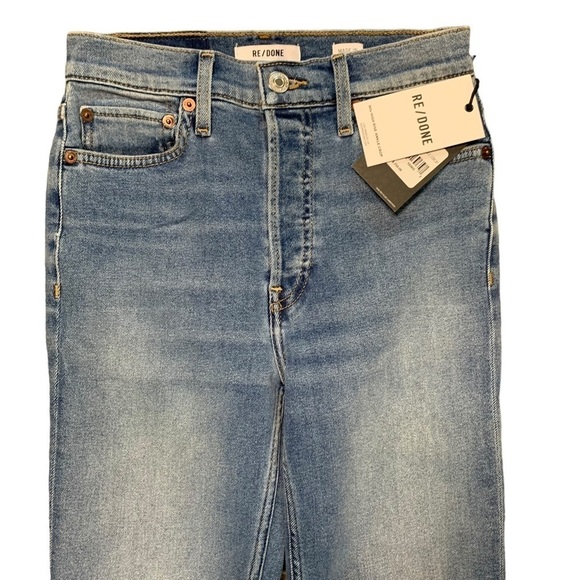 RE/DONE Originals Revolve 90s High Rise Slim Fit Ankle Crop Button Fly Size 25 - Picture 4 of 14